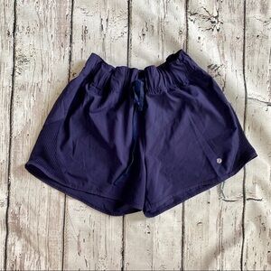 Purple Bally workout shorts